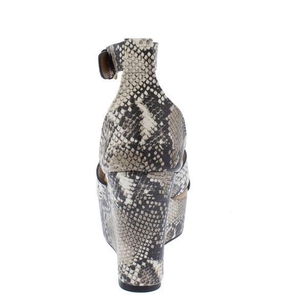 Snakeskin Strappy Wedge Heels - Picture 3 of 3